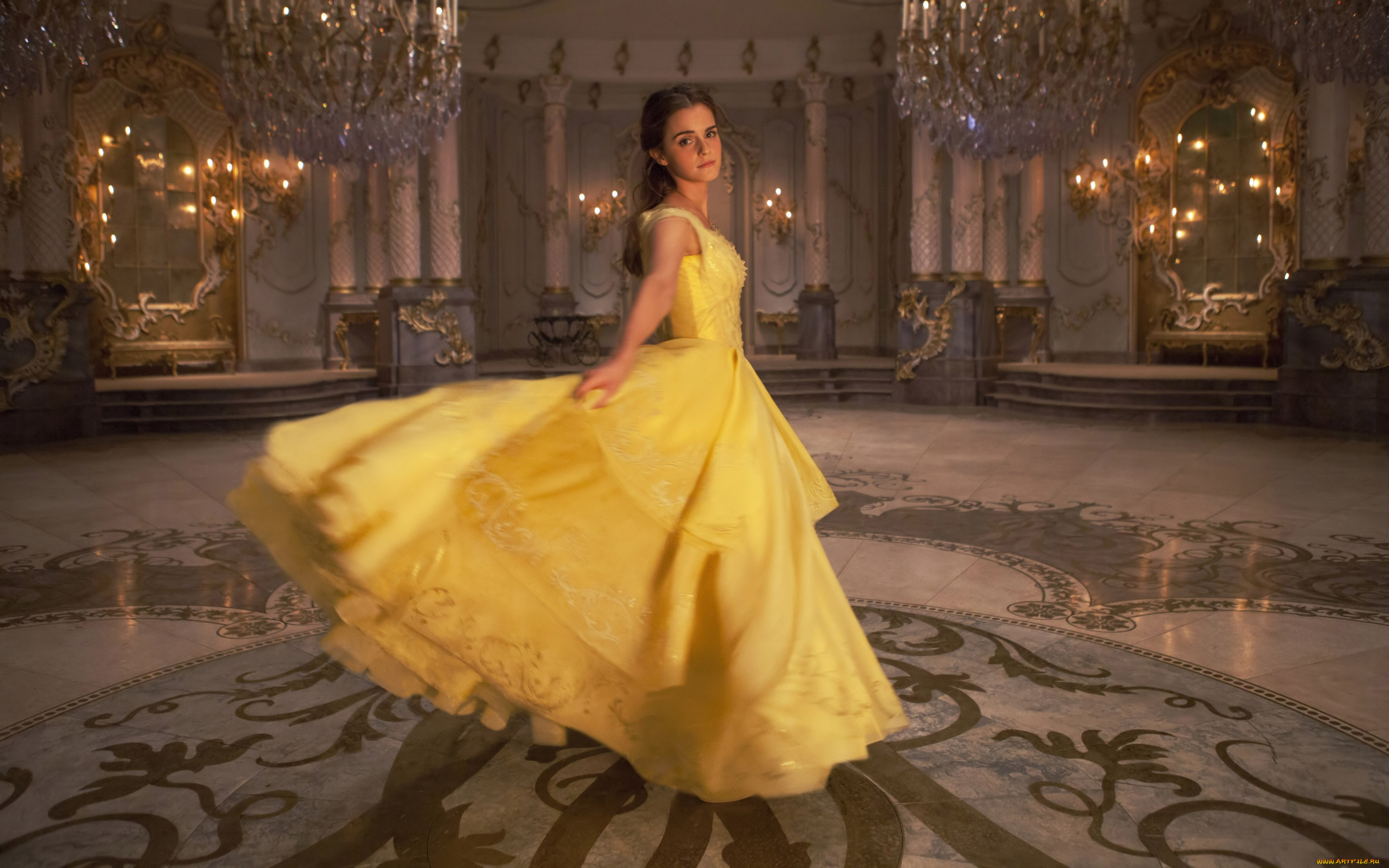  , beauty and the beast, beauty, and, the, beast, dress, movie, yellow, emma, watson, cinema, film, disney, fairy, tale